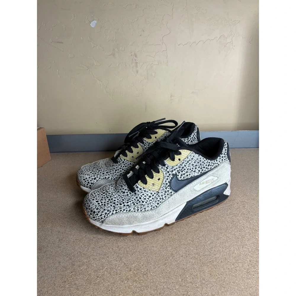 Nike Air Max 90 Premium Safari Black Bonsai 443817-102 Womens 6.5 Running Shoes
